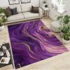2x4 Runner Rug Purple Gradient Marble Rugs for Entryway, Luxury Paint Fluid Gold Stripes Washable Kitchen Rugs Soft Non Slip Anti Fatigue for Sink Laundry Indoor Hallways view 2
