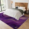 2x4 Runner Rug Purple Gradient Marble Rugs for Entryway, Luxury Paint Fluid Gold Stripes Washable Kitchen Rugs Soft Non Slip Anti Fatigue for Sink Laundry Indoor Hallways view 3