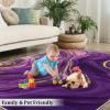 2x4 Runner Rug Purple Gradient Marble Rugs for Entryway, Luxury Paint Fluid Gold Stripes Washable Kitchen Rugs Soft Non Slip Anti Fatigue for Sink Laundry Indoor Hallways view 4