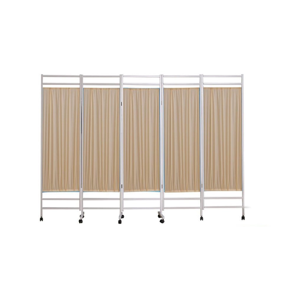 Folding Partition Privacy Screen Portable Room Divider Panel with Sunshade and Metal Frame for Bedroom, Dining Room, Office, Hospital(Marrom,250X180CM)
