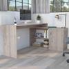 Zjjseloru L Shaped Desk,59" Home Office Desk with Open & Closed Storage,Corner Desk for Home Office Gaming - Light Gray view 1