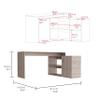Zjjseloru L Shaped Desk,59" Home Office Desk with Open & Closed Storage,Corner Desk for Home Office Gaming - Light Gray view 2