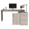 Zjjseloru L Shaped Desk,59" Home Office Desk with Open & Closed Storage,Corner Desk for Home Office Gaming - Light Gray view 4