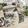 2x4 Runner Rug Modern Luxury Gold Green Tropical Rugs for Entryway, Rainforest Plants Monstera Palm Leaf Washable Kitchen Rugs Soft Non Slip Anti Fatigue for Sink Laundry Indoor Hallways view 2