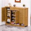 ENGENDER Shoe Rack Storage Organizer Entryway Shoe Cabinet, 6 Tier Bamboo Shoe Storage Cabinet with 4 Doors and Drawer, Freestanding Shoe Organizer for Living Room, Bedroom view 2