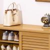 ENGENDER Shoe Rack Storage Organizer Entryway Shoe Cabinet, 6 Tier Bamboo Shoe Storage Cabinet with 4 Doors and Drawer, Freestanding Shoe Organizer for Living Room, Bedroom view 4