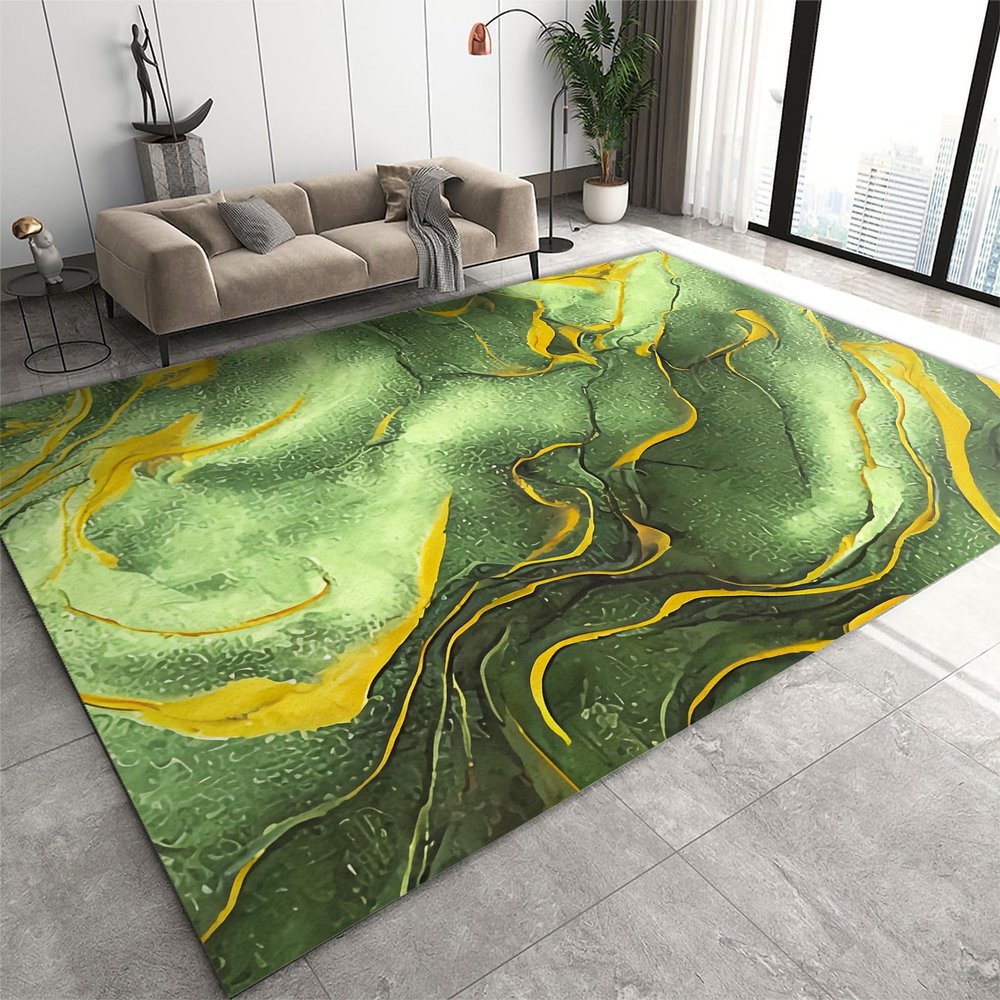 3x4 Rugs for Entryway Light Green Abstract Fluid Low Pile Area Rug, Olive Liquid Marble Kids Bedroom Rug Soft for Coffee Shop Living Room Under Table Game Room