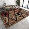 2x4 Runner Rug Retro Geometric Ethnic Rugs for Entryway, Abstract Animal Bear Washable Kitchen Rugs Soft Non Slip Anti Fatigue for Sink Laundry Indoor Hallways view 1