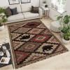 2x4 Runner Rug Retro Geometric Ethnic Rugs for Entryway, Abstract Animal Bear Washable Kitchen Rugs Soft Non Slip Anti Fatigue for Sink Laundry Indoor Hallways view 2