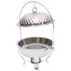GXFCHYL 4.5L/4.76Qt Round Chafing Dishes for Buffet Warmer,Stainless Steel Hanging Lid Dining Stove Set,Buffet Servers and Warmers Set Warming Tray for Home Wedding Parties Events (Silver) view 1