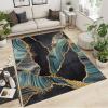 2x4 Runner Rug Luxury Gold-Plated Marble Rugs for Entryway, Abstract Black Green Washable Kitchen Rugs Soft Non Slip Anti Fatigue for Sink Laundry Indoor Hallways view 2