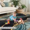 2x4 Runner Rug Luxury Gold-Plated Marble Rugs for Entryway, Abstract Black Green Washable Kitchen Rugs Soft Non Slip Anti Fatigue for Sink Laundry Indoor Hallways view 4