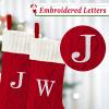 Yoochee 21 Inches Knitted Christmas Stockings with Initials, Large Red Custom Monogram Christmas Stockings with Letter, Personalized Xmas Decoration for Holiday Family Party(Red-H) view 2