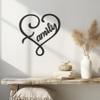 Violaura Family Heart Metal Wall Art - Easy to Install Hanging Script Art, Kitchen Cheer, Heart Shape, Loving Words, Heartfelt Sign Perfect for Home, Bathroom, Office, Living Room Decor (60" x 60") view 1