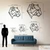 Violaura Geometric Bear Metal Wall Art - Easy to Install Hanging Animal Lover, Rustic Vibes, Nature Inspired, Creative Living, Indoor Art, Stylish Forms Perfect for Home, Living Room Decor (60" x 60") view 3