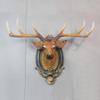 Deer Head Wall Decor Rustic Wall Mounted Deer Head, Faux Taxidermy Animal Head Wall Art Pendant, Handmade Resin Head Sculptures Detachable Antlers woodland nursery decor for Porch, modern wall decor(B view 1