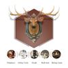 Deer Head Wall Decor Rustic Wall Mounted Deer Head, Faux Taxidermy Animal Head Wall Art Pendant, Handmade Resin Head Sculptures Detachable Antlers woodland nursery decor for Porch, modern wall decor(B view 3