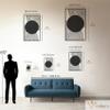 Violaura Abstract Metal Wall Art - Easy to Install Hanging Geometric, Curves, Concentric, Circles, Contrast, Artistic, Decoration, Minimal, Peaceful Perfect for Home, Living Room Decor (24.0" x 14.4") view 3