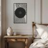 Violaura Abstract Metal Wall Art - Easy to Install Hanging Geometric, Curves, Concentric, Circles, Contrast, Artistic, Decoration, Minimal, Peaceful Perfect for Home, Living Room Decor (24.0" x 14.4") view 4