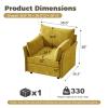 ABCASA Yellow Oversized Accent Chair with Removable & Washable Chenille Cover, Modern Mid-Century Upholstered Armchair, Deep Seat Comfy Reading Chair for Living Room, Pet & Kid Friendly,Set of 2 view 2