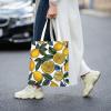 Jcvotrel Lemon Fruit Pattern Shopping Bag, Reusable Canvas Shopping Bag, Casual Shoulder Bag for Daily Use, Black, One Size view 2
