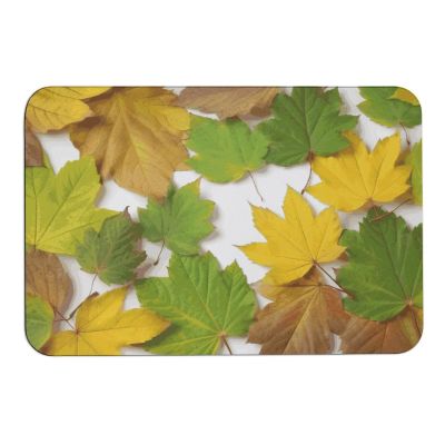 VFKLT Leaves Bath Mat Super Absorbent Quick Dry Bathroom Rug Non Slip Floor Mat Diatom Mud Mat for Shower Sink Bathtub Indoor Outdoor 23.6 X 15.7 Inch