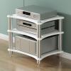 Audio Rack Av Tower Media Stand Movable 3-Tier Home Stereo Display Record Player Stereo Receiver Tall Heavy Duty Audio-Video Media Stand with Adjustable Shelf for Theater Sound Studio(Light white,60x4 view 1