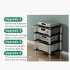 Audio Rack Av Tower Media Stand Movable 3-Tier Home Stereo Display Record Player Stereo Receiver Tall Heavy Duty Audio-Video Media Stand with Adjustable Shelf for Theater Sound Studio(Light white,60x4 view 3