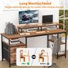 61" Spacious Industrial-Style Computer Desk view 4