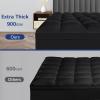 CYMULA Queen Mattress Topper, Black Mattress Pad Bed Topper Cover, Extra Thick Pillow Top Mattress Topper with Deep Pockets, Cooling Plush Down Alternative Fill Mattress Protector view 2