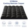 CYMULA Queen Mattress Topper, Black Mattress Pad Bed Topper Cover, Extra Thick Pillow Top Mattress Topper with Deep Pockets, Cooling Plush Down Alternative Fill Mattress Protector view 3