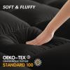CYMULA Queen Mattress Topper, Black Mattress Pad Bed Topper Cover, Extra Thick Pillow Top Mattress Topper with Deep Pockets, Cooling Plush Down Alternative Fill Mattress Protector view 4