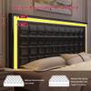 GEGOFORU Full Led Bed Frame with 4 Storage Drawers, No Box Spring Needed, Supports 900 lbs, Easy Assembly, Quiet and Sturdy Design, PU Black view 3