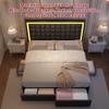 GEGOFORU Full Led Bed Frame with 4 Storage Drawers, No Box Spring Needed, Supports 900 lbs, Easy Assembly, Quiet and Sturdy Design, PU Black view 4
