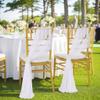 White Wedding Chair Sashes Drapes: 8ft Sheer Chair Covers - 24Pcs Chair Bows Ties Party Banquet Tulle Chair Decorations view 3