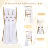 White Wedding Chair Sashes Drapes: 8ft Sheer Chair Covers - 24Pcs Chair Bows Ties Party Banquet Tulle Chair Decorations view 4