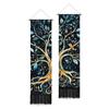PLIGREAT 2 Pack Tree of Life Long Tapestry Vertical Leaves Birds Wall Hanging with Tassels Black Aesthetic Wall Tapestry for Bedroom Bathroom Living Room Long Narrow Home Hanging Decor view 1