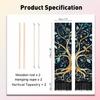 PLIGREAT 2 Pack Tree of Life Long Tapestry Vertical Leaves Birds Wall Hanging with Tassels Black Aesthetic Wall Tapestry for Bedroom Bathroom Living Room Long Narrow Home Hanging Decor view 2