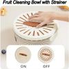 3 in 1 Multifunctional Fruit & Vegetable Washing Bowl with Dual-Layer Strainer Basket, Handle & Lid (2 Colors) view 2