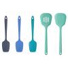 U-Taste 600F Heat Resistant Food Grade Silicone Spoon Spatula Set of 3 (Multicolors), and 600F Heat Resistant Silicone Turners, 13.6in Long Solid & Slotted Kitchen Spatula (Aqua Sky) view 1