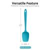 U-Taste 600F Heat Resistant Food Grade Silicone Spoon Spatula Set of 3 (Multicolors), and 600F Heat Resistant Silicone Turners, 13.6in Long Solid & Slotted Kitchen Spatula (Aqua Sky) view 2