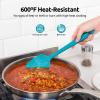 U-Taste 600F Heat Resistant Food Grade Silicone Spoon Spatula Set of 3 (Multicolors), and 600F Heat Resistant Silicone Turners, 13.6in Long Solid & Slotted Kitchen Spatula (Aqua Sky) view 4
