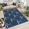 TIMOILU 4x5 Area Rugs Deep Blue Minimalist Hockey Small Rugs for Bedroom, Modern Youth Children's Baseball Low Pile are Not Stumbling Foot Kids Rugs for Playroom Living Room End Table Nursery view 2