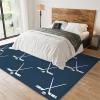 TIMOILU 4x5 Area Rugs Deep Blue Minimalist Hockey Small Rugs for Bedroom, Modern Youth Children's Baseball Low Pile are Not Stumbling Foot Kids Rugs for Playroom Living Room End Table Nursery view 3