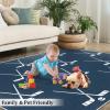 TIMOILU 4x5 Area Rugs Deep Blue Minimalist Hockey Small Rugs for Bedroom, Modern Youth Children's Baseball Low Pile are Not Stumbling Foot Kids Rugs for Playroom Living Room End Table Nursery view 4