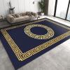 2x3 Rug Dark Blue Gold Greek Key Pattern Washable Rugs, Boho Print Laundry Room Carpet Non Slip Throw Rugs for Bathroom Kitchen Sink Front Door Bedroom Bedside view 1