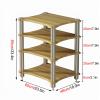 ZCSL 1/2/3/4 Tier Modern Audio Rack, Stainless Steel Media Stand with Feet, Stereo Components Cabinet Amplifier Stand, for Home/Office/Audio Video/DJ/Theater(Teak,H-85cm/33.4in) view 2