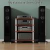 ZCSL 1/2/3/4 Tier Modern Audio Rack, Stainless Steel Media Stand with Feet, Stereo Components Cabinet Amplifier Stand, for Home/Office/Audio Video/DJ/Theater(Teak,H-85cm/33.4in) view 3