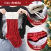 Personalized Christmas Stockings Set of 8 Custom Name Family Christmas Stockings 18 Large Knit Knitted Xmas Stocking for Kids, Rustic Farmhouse Fireplace Hanging Ornament Holiday Xmas Decoration view 4