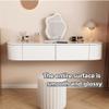 Floating Vanity Makeup Table, Suspended Desk with Drawers, Floating Corner Desk, Floating Drawer, Simple Vanity Desk, Modern White Storage Cabinet, Floating Nightstand Bedside Table for Bedroom(Right view 2